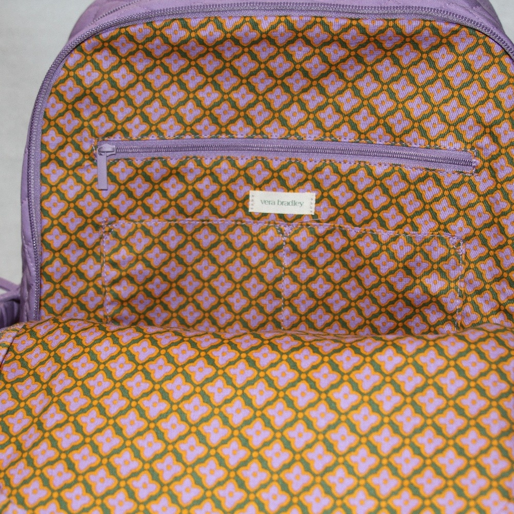 NWT Vera Bradley Large Bancroft Backpack Purple Rhapsody in Premium Cotton - Picture 4 of 4